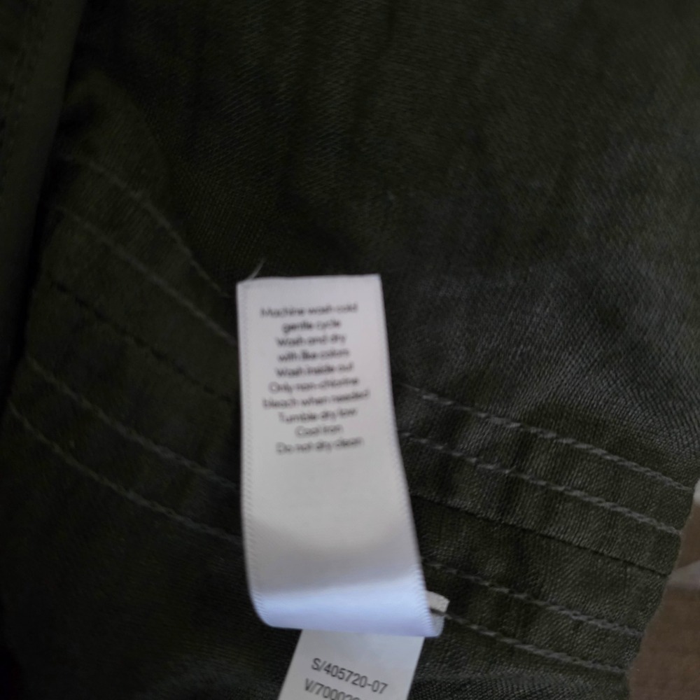 Athleta Dark Olive Green Drawstring Elastic Waist Linen Jogger Pants Size 8 - Picture 12 of 15
